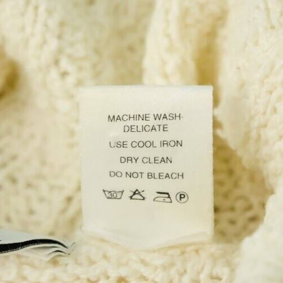 Armani Exchange Size Large L Ivory Turtleneck Ribbed Knit Wool Angora Sweater - Picture 5 of 6